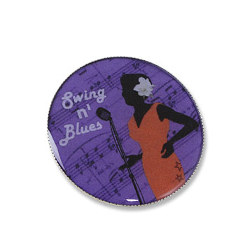 Billie : Broche badge mauve