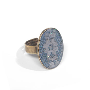 Fleur Bleue : Bague ovale