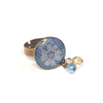 Fleur Bleue : Bague pampille 