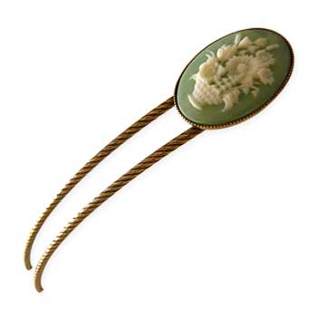 Lili : Green Long hair pin